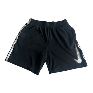 Nike Boys Dri-Fit Black W/White Accent Logo Shorts~Size XL